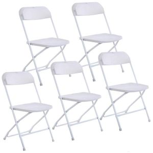 New Plastic Folding Chairs Wedding Party Event Chair Commercial White GYQ FY4258