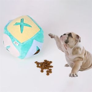 Pet Dog Toy Interactive Treat Cube Zabawki obwąchać Ball Training Puzzle Dozownik żywności Wąchanie Zabawki Do Slow Feeding Pet Supplies Y1214
