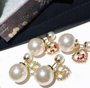 pearl-ohrringegrößen. großhandel-Perlenohrring Stud Mode Hochzeit Ohrringe Einfache Größe Für Frau Designer Schmuck Versorgung Schnelle Lieferung mit Box