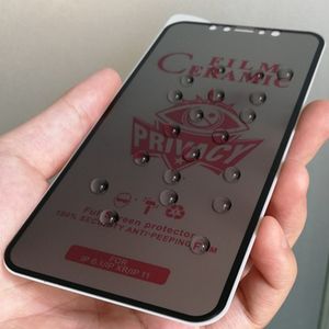 Prywatność Prywatna ceramika Anti Spy Glawić Ekran Filmowy Ochraniacz Pełna Pokrywa Ochronna osłona Tarcza dla iPhone Pro Max Mini XS XR X Plus Se