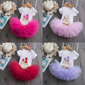 My Little Baby Girl First 1st Birthday Party Dress Cute Pink Tutu Cake Outfits Infant Dresses Baby Girls Baptism Clothes 0-12M 83 Y2