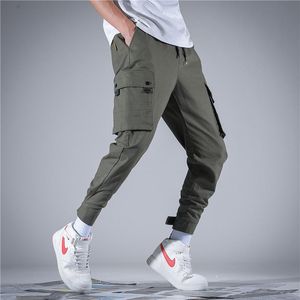 Męskie spodnie Najwyższej Jakości Marka Casual Streetwear Loose Moda Wiele Kieszenie Długie Męskie Cargo Spodnie oliwkowe Odzież XL XL