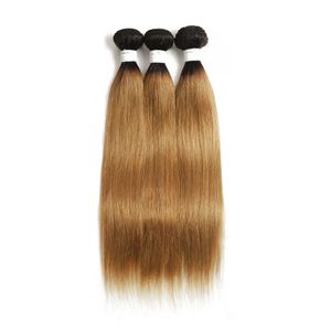 faisceaux de cheveux ombre remy achat en gros de 2 TONE OMBRE Indian Backles Bundles Tissu Cheveux Humain Blonde Remy Bundle de cheveux humains