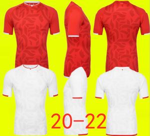 Ny thailändsk kvalitet Tunisien Maillot de fot Hem Röda fotbollströjor msakni Khazri skjorta bort vit khalifa sassi maaloul tunisien fotboll uniform