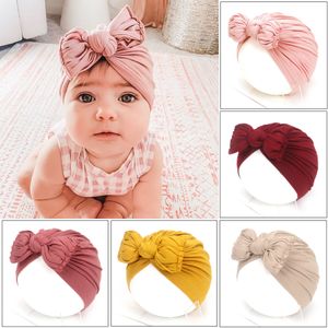 Baby hoofdband meisje jongen haar accessoire grote strik tulband rimpel wrap zachte elastische haarband stretch voor partij
