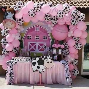 ingrosso farm festa di compleanno-79 pz Set Farm Party Decoration Balloon Garland Arch Kit Cow Animal Birthday Backdrop Latex Air Globos Baby Shower Bambini Forniture
