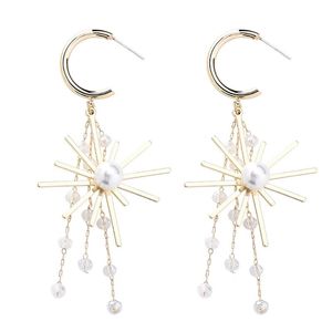 Dangle Chandelier Fashion Creative Sunflower Crystal Tassel Hoop Earrings For Women Jewelry Making Necklaces DIY Earring Findings
