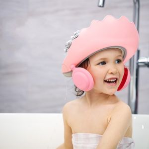 Czapki Kapelusze PC Silikonowa czapka Szampon Kapelusz Regulowany Prysznic Kąpiel Z Uchodem Protector Candy Color Hair Shield Hat dla dzieci B3