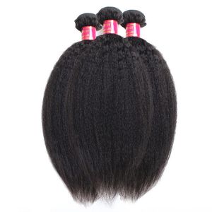 Bästa kvalitet a obearbetade mongoliska hår afro kinky rak vävtillägg mycket italiensk grov yaki mänsklig hår väft