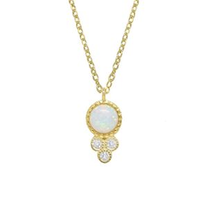 Wholesale halo gifts resale online - Gemnel sterling sier halo opal pendant necklace with cubic zircon anniversary gift