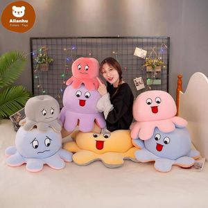 Wholesale expressions wedding resale online - 30cm Big Size Reversible Flip Octopus Stuffed Soft Double sided Expression Plush Toy Baby Kids Gift Doll Wedding Festival Party fhb