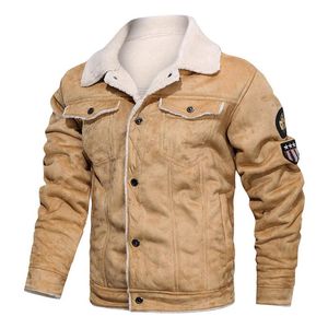плюс размер бархатной куртки оптовых-Мужская ретро куртка винтажный стиль замша кожа осень зимний бархат внутри меховой подкладки отворот мотоцикл плюс размер XL