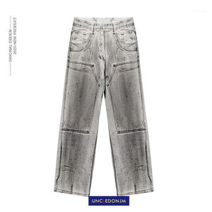 anime kot pantolon toptan satış-Erkek Jeans UNCLONJM Vintage BF Harajuku Moda Marka Hip Hop Serin Sokak Pantolon Biker Tasarımcı An E0731