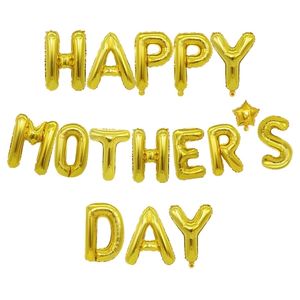 ローズゴールドシルバーカラー幸せな母の日レター風船10インチパーティーバルーンラブママ母装飾飾りボールg34mbem