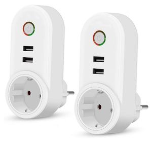 wifi intelligente steckdose großhandel-USB Ladegerät Sockel WiFi Smart Plug Wireless Steckdose Fernbedienung Timer Ewelink Alexa Google Home