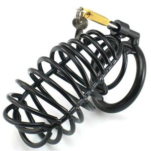 Stainless Steel Black Chastity Cage CB6000 Long Big Cock Cage Penis Lock BDSM Bondage Sex Toys For Men Cbt Male Chastity Device P0826