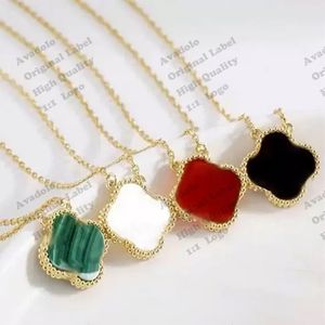15mm Fashion Classic Four Leaf Clovers Necklaces Pendants Mother of Pearl Plated K for Women Girls Valentine s Luck Leaf Engagement Jewelry Gifts Pure Silver