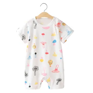 Summer Borns Toddlers Boys Girls Clothes One Piece Baby Short Sleeve Cotton Full Printed Romper Clothing Shortalls Jumpsuits