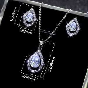 Jewelry Sets Zircon Supplies Women Luxury Jewellery Rhodium Plated Bridal Wedding Set Copper Necklace Earrings
