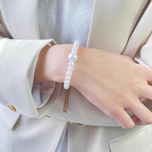ingrosso braccialetto piccola perla-In rilievo filari INS Fashion All Match Piccolo braccialetto per perle fresco Braccialetto regolabile Acciaio inossidabile Acciaio inossidabile