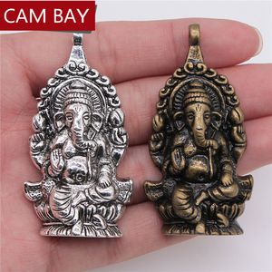 Wholesale ganesha charms resale online - 62x32mm Charms Buddha Ganesha Elephant Antique Making Pendant Fit Vintage Tibetan Silver Color DIY Findings Jewelry