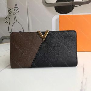 KIMONO Brand designer wallets Short Wallet Purse Card holder Original box new arrival new fashion promotion long Internal zip color V lock