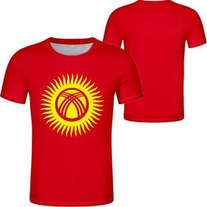 Męskie Koszulki Kirgistan T Koszulka Numer Numer KGZ T shirt Po Logo Ubrania Drukuj DIY Free Custom Made Not Fade Cracked Tshirt Jersey