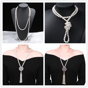 Fantastiskt pris Högkvalitativ naturlig Frhwater Pearl Necklace Lång för kvinnor Colors8 mm Pearl Smycken Pendants Presenter