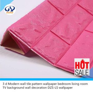 Wholesale wall tile decoration for sale - Group buy Wallpapers D Modern Wall Tile Pattern Wallpaper Bedroom Living Room TV Background Decoration DZS LS