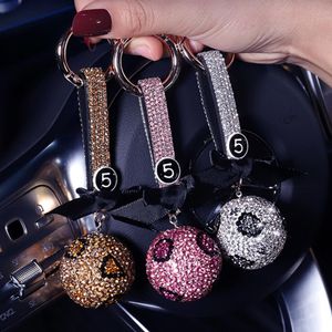 Bilnyckel Ring Crystal Rose Quartz Citrine Ball för Volkswagen Mercedes Benz BMW Audi Lovely Women Girls Rhinestone Gift