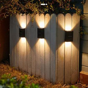solarbetriebene wandlampen großhandel-Wandleuchte Yefui Outdoor Super Helle LED Solar Power Light Tür Zaun Gartenbeleuchtung