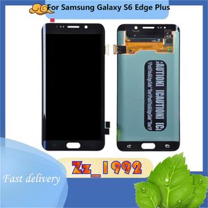 Mobiltelefon Touchpaneler Original för Samsung Galaxy S6 Edge Plus G928 LCD skärm ersättning Digitizer Display Assembly Blue White Gold
