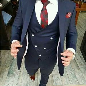 Navy Blue Wedding Suits For Men Mens Suits Designers Slim Fit Street Smart Business Party Prom Blazer Stuks Pak Men