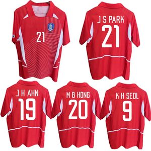 korea vintage toptan satış-2002 Güney Kore Retro Futbol Forması C G Şarkı AHN Jung Hwan M B Hong Park Ji Sung T Y Kim Vintage Klasik Futbol Gömlek