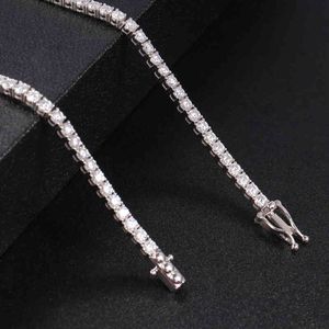 Celebrity trendy diamond tennis necklace k Hiphop Rock m round inch white gold tennis necklace for women
