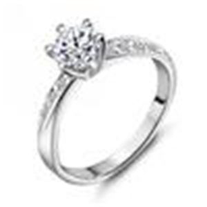 ingrosso anelli di nozze platino diamanti per le donne-Classic Design Ring Real Platinum Platinum Prongs cm Diamond Diamond Anelli per le donne GRATIS CRI0049 B