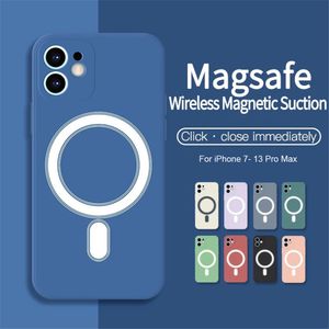 Mobiltelefonväskor för iPhone Magnetisk flytande Silikonväska Trådlös laddare MAGSAFING COVER PRO MAX MINI X XR XS MAX PLUS