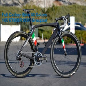 suldles de bicicletas de estrada venda por atacado-80 cores bandeira rb1k a bicicleta completa de carbono completa bicicleta completa com groupset mm wheelset guidão sela