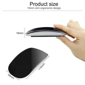 ultra thin wireless mouse оптовых-2 G Беспроводная дуга Touch Magic Mice Ergonomic Ультратонкая Bluetooth Mouse Optical DPI