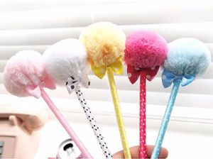 Wholesale colorful school supplies resale online - Ballpoint Pens Colorful PomPom Ribbon Pen Plush For Office School Supplies Writing Gift mm Blue Ink