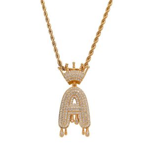 Designer Necklace Pendant Necklace Letter Ladies Men Rock Hip Hop Bling Jewelry Letters Crown Micro diamond