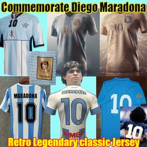 Retro Diego Maradona Argentina Commemoration Soccer Jersey Napoli Boca Juniors Vintage Classic Football Shirt Kids Kit Uniform Camiseta Maillot