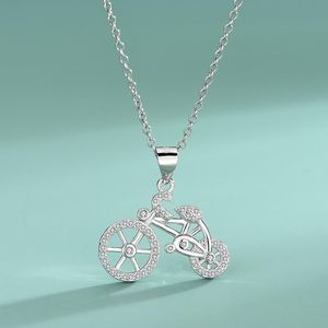 Chains S925 Sterling Silver Bicycle Necklace Personality Europe And The United States Fashion Jewelry Pendant Clavicle Chain Order