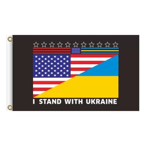 Party assembly flag Peace I stand with Ukraine Flag Support Ukrainian Banner Polyester 3x5 Ft DHL Shipping