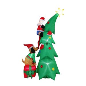Kerstdecoraties m opblaasbare spree boom pop Santa claus puppy decoratie led licht Xmas speelgoed jaar outdoor tuin decor