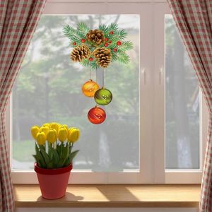 kişiselleştirilmiş noel çıkartmaları toptan satış-Duvar Çıkartmaları Noel Kişilik Bitki Oturma Odası Yatak Odası Pencere Cam Dekorasyon Ağacı