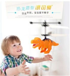 Wholesale helicopter with remote toy for sale - Group buy Dinosaur Model Helicopter Sensor Flying Remote Control Aircraft Kids Children Light Toys Christmas gifts