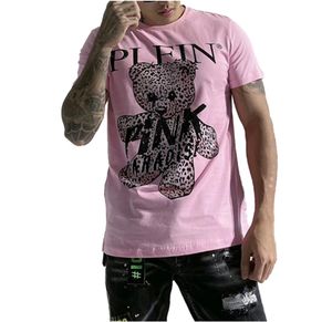 chemises de sueur rose achat en gros de T shirts pour hommes Pink Paradise Plein T shirt Marque Designer Solide Strass Skull Hommes T shirts Essentials classiques Coton Sweat Sweat shirt Streetwear Top Top Top