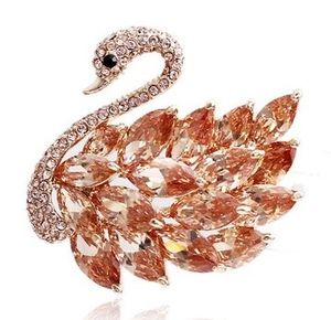 more color diamond swan lady's chest brooch (4.5*4cm) (400-cn)