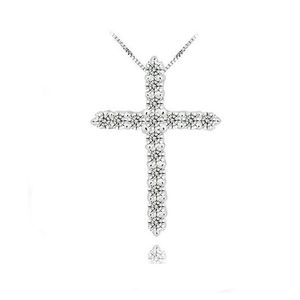 collier croix en couches achat en gros de Collier pendentif croix en argent argent sterling avec cristal de luxe autrichien colliers pendants platines à couches platines
